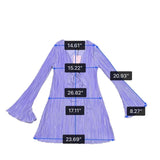 Hello Molly Womens Lavender Pleated Bell Sleeve Mini Dress Tie Detail Size 6