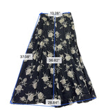 Jones New York Womens Black Rayon Floral A-Line Maxi Skirt Button Front Size 10 