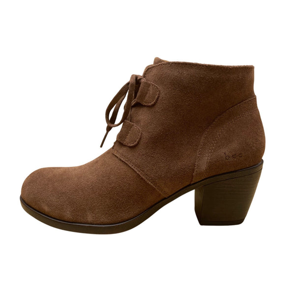 B.O.C. Women’s Brown Leather Lace-Up Block Heel Ankle Boots Size 8.5M