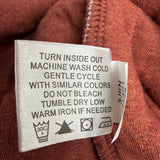 Orvis Womens Rust Quilted Crew Neck Pullover Sweatshirt W/ Button Detail Sz S