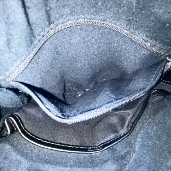 Nine & Co Women’s Black Nylon With Front Pockets Adjustable Strap Crossbody Bag