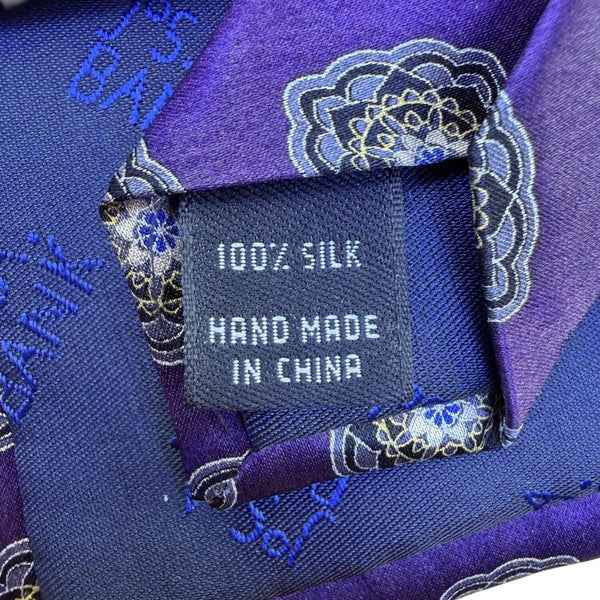 Jos A. Bank Mens Purple 100% Silk Tie Mandala Print Pattern Executive Collection