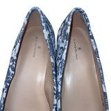 Bandolino Women’s Blue & White Leather Paisley Print Flat Loafers Size 8M