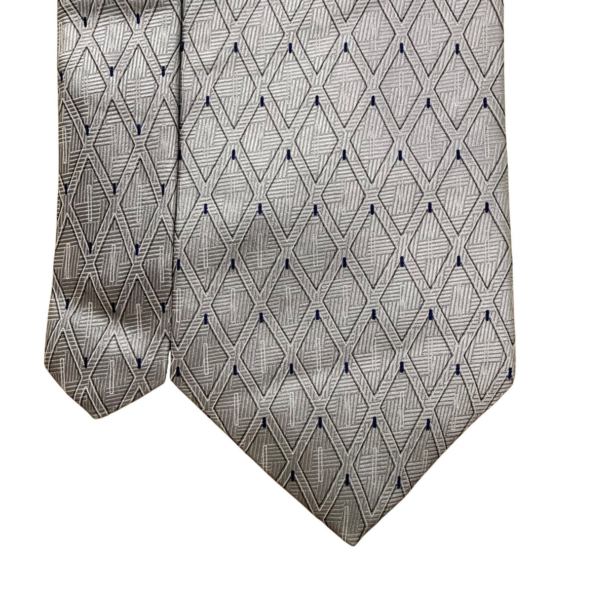 Arrow Mens Silver & Blue 100% Silk Geometric Pattern Neck Tie Versatile Design