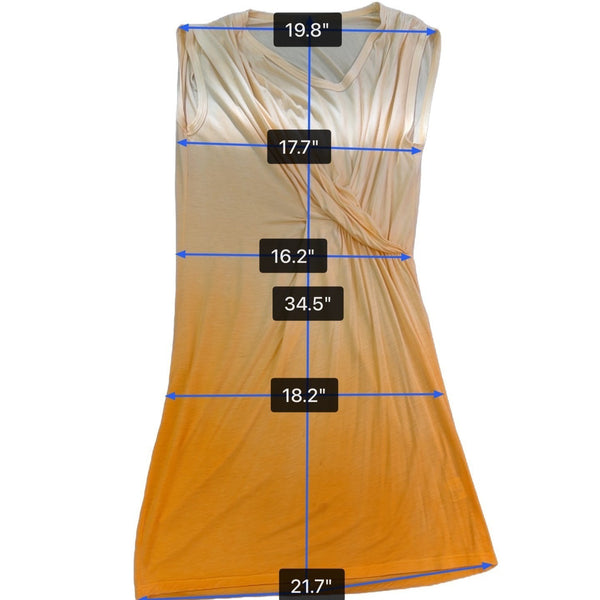 Clu Womens Beige/Orange Modal Draped Ombre Dress Sleeveless Size S