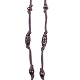 Silver Tone Womens Mandala Pendant Necklace With Knotted Cord & Beaded Detailing