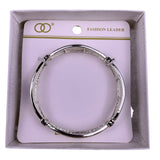 Fashion Leader Womens Silver Tone Equestrian Horse Bangle Bracelet 