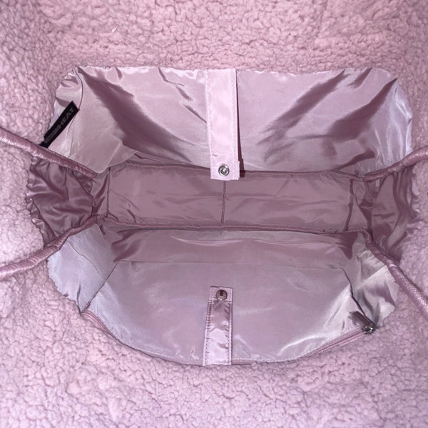 32 Degrees Women’s Mauve Sherpa Tote Bag Soft & Warm With Handles One Size