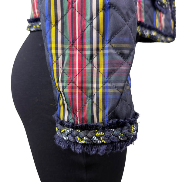J.Crew Womens Multicolor Quilted Plaid Jacket Stylish & Lightweight Size 6