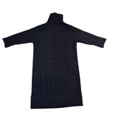 Zara Womens Dark Gray Knit Turtleneck Sweater Dress 3/4 Sleeve Wool Blend Size S