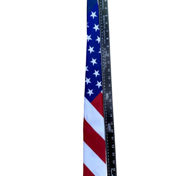 Ralph Marlin Mens Red White Blue Polyester American Flag Stripe Necktie
