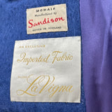 Vintage Sandison Womens Blue Double-Breasted Coat With Buttons