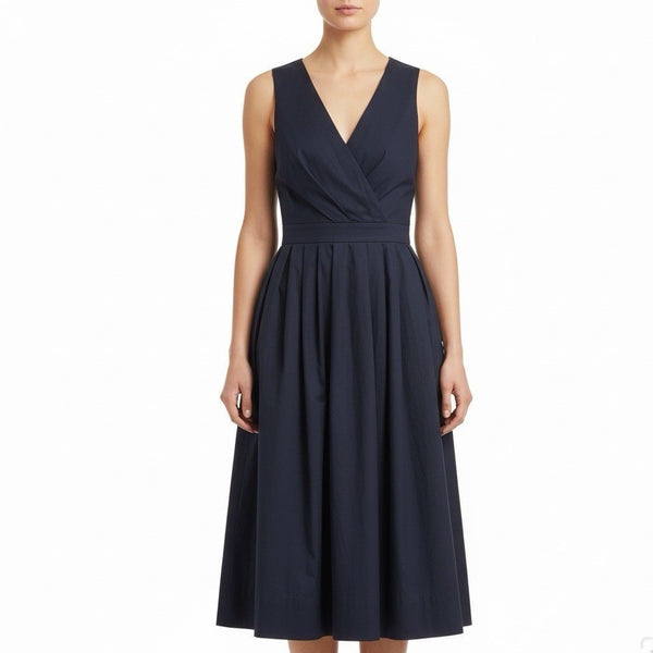 J. By J.Crew Women’s Navy Cotton Blend Sleeveless Wrap Dress Casual Fit  Size 00