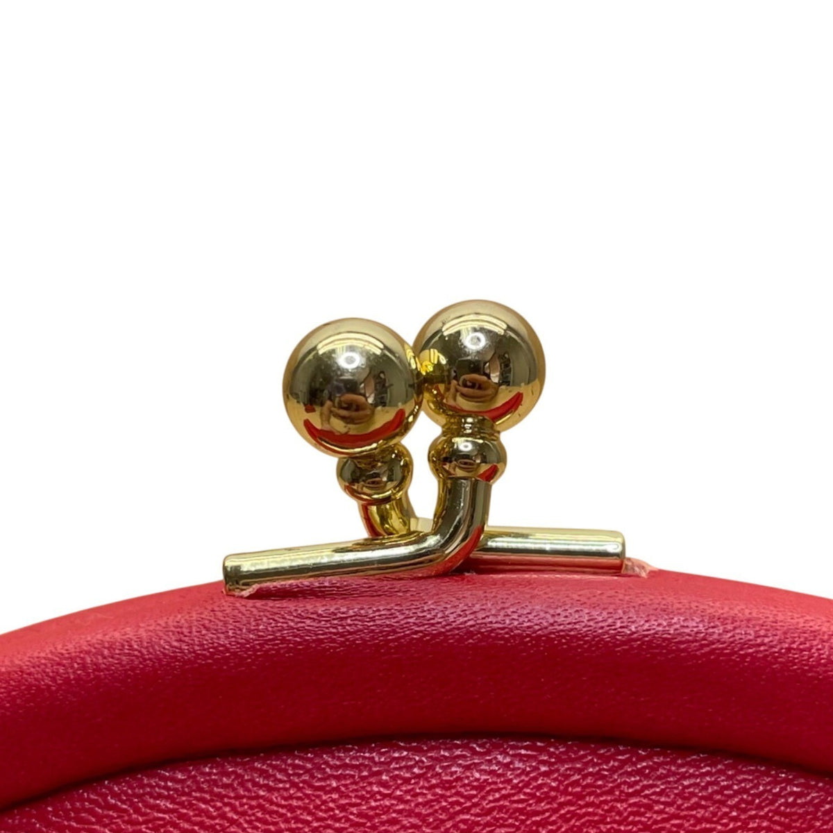 Budd Leather Women’s Red Leather Gold-Tone Clasp Closure Eyeglasses Purse