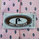 Bert Pulitzer Mens Pink Silk Patterned Tie All Season Elegant Design