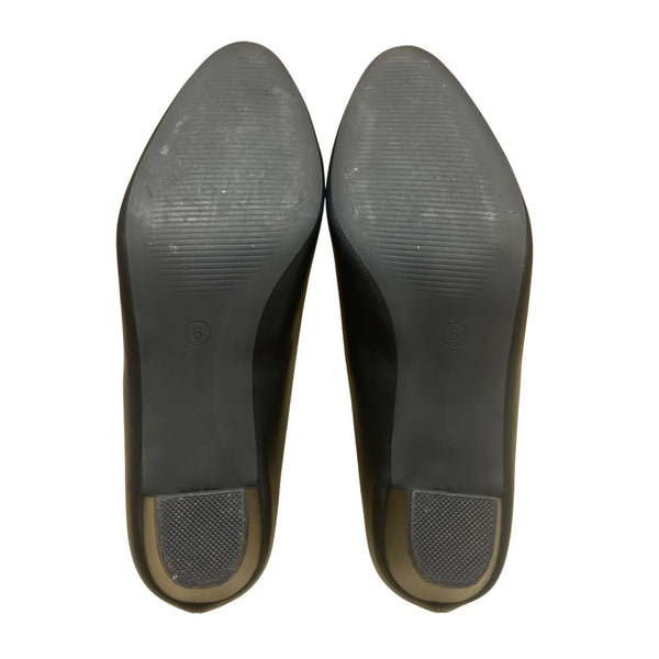 Trary Women’s Black PU Leather Comfort Slip-On  Low-Heel Pumps Size 6