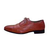 Ferro Aldo Men’s Cognac Leather Lined Lace Up Oxford Dress Shoes Size 7