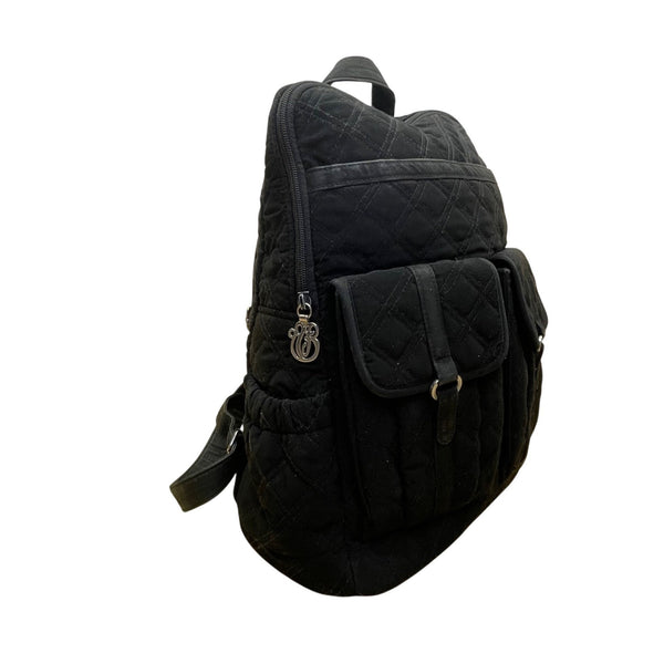 Vera Bradley Women’s Black Quilted Fabric With Multiple Pockets Backpack Size M
