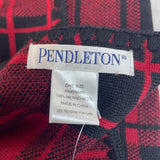 Unisex One Size Pendleton Red and Black Plaid Scarf New