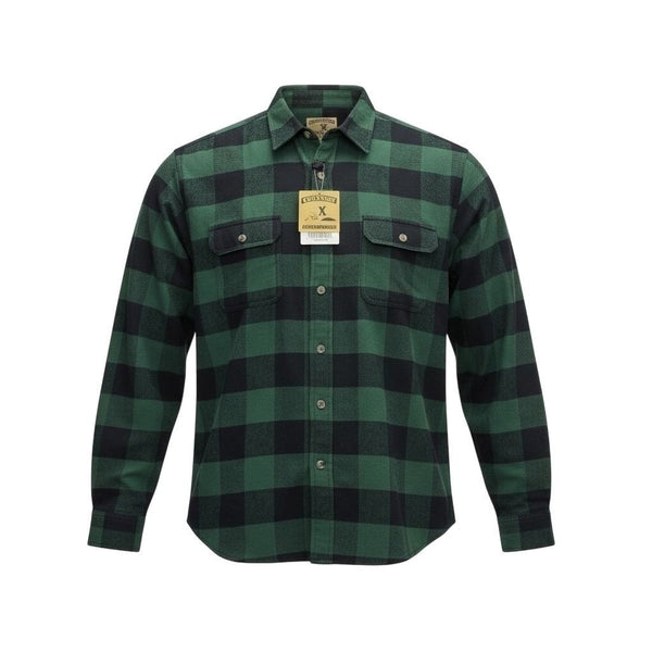 Field & Stream Mens Green Plaid Cotton Button-Up Long-Sleeve Shirt Size XXL