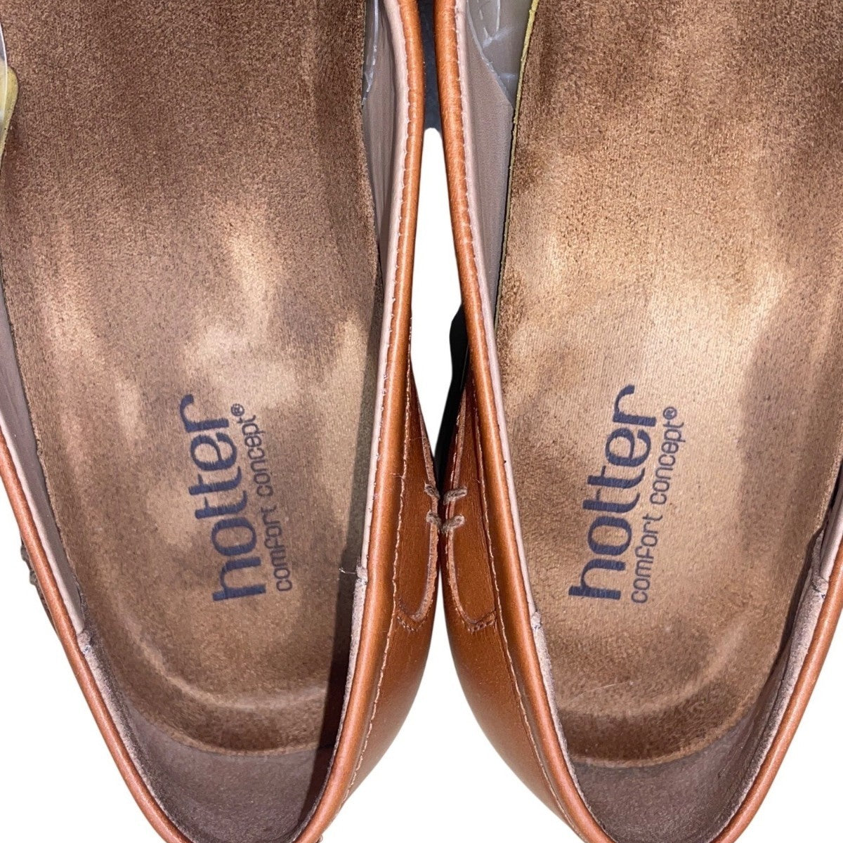 Hotter Women’s Brown Leather Comfort Envy Slip-On Loafers Size 9US