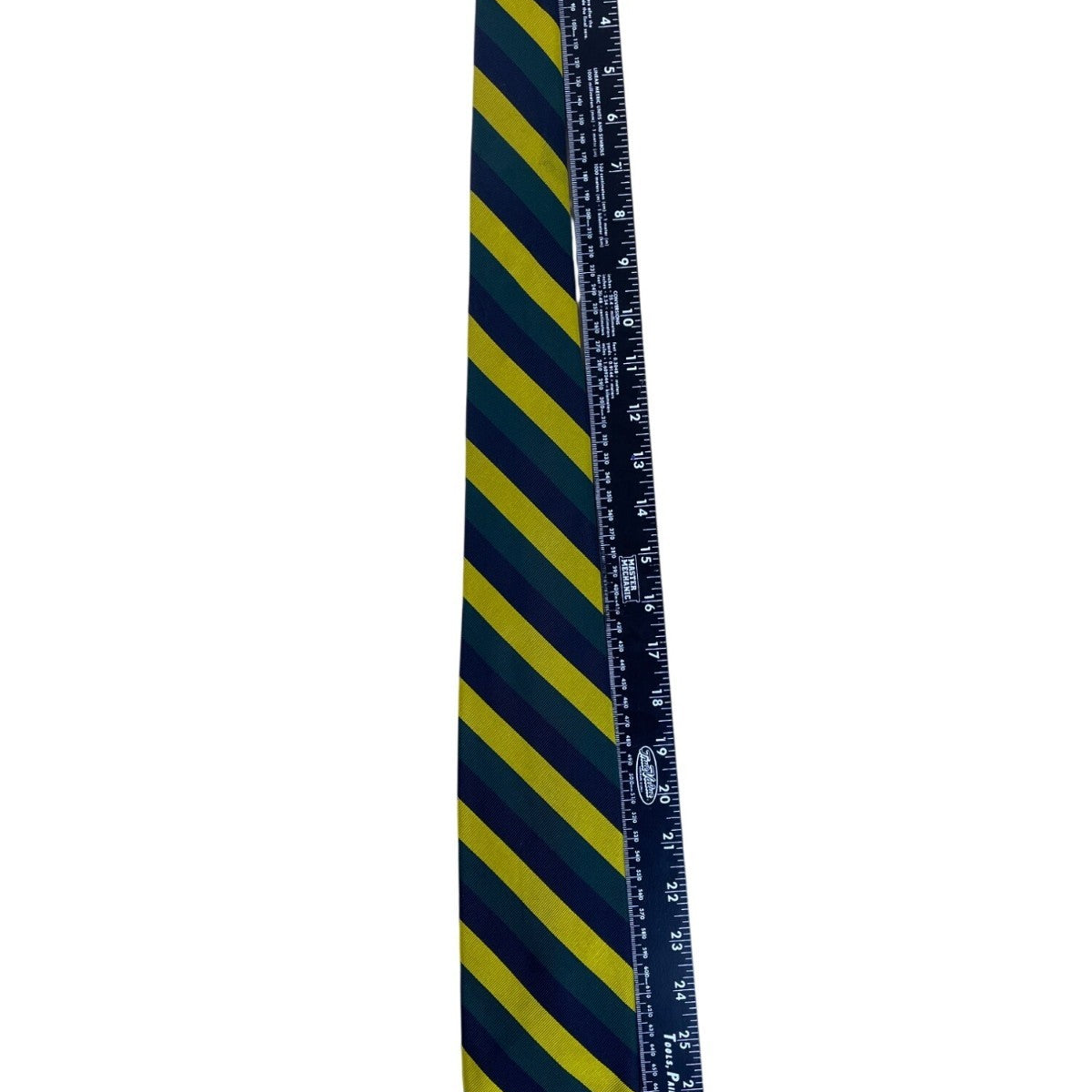 Vintage Brooks Brothers Yellow & Green Striped Silk Tie Woven In England