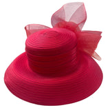 Whittall & Shon Womens Red Dress Hat With Decorative Flower