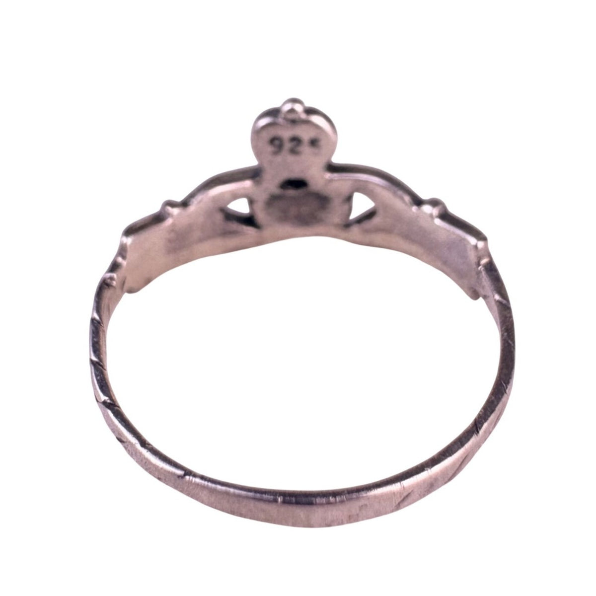Sterling Silver 925 Womens Claddagh Ring Irish Triquetra Heart Design Size 6 