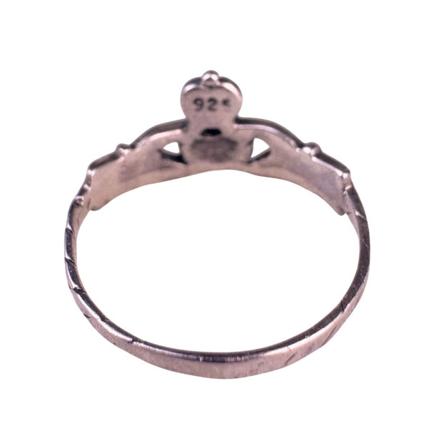 Sterling Silver 925 Womens Claddagh Ring Irish Triquetra Heart Design Size 6 