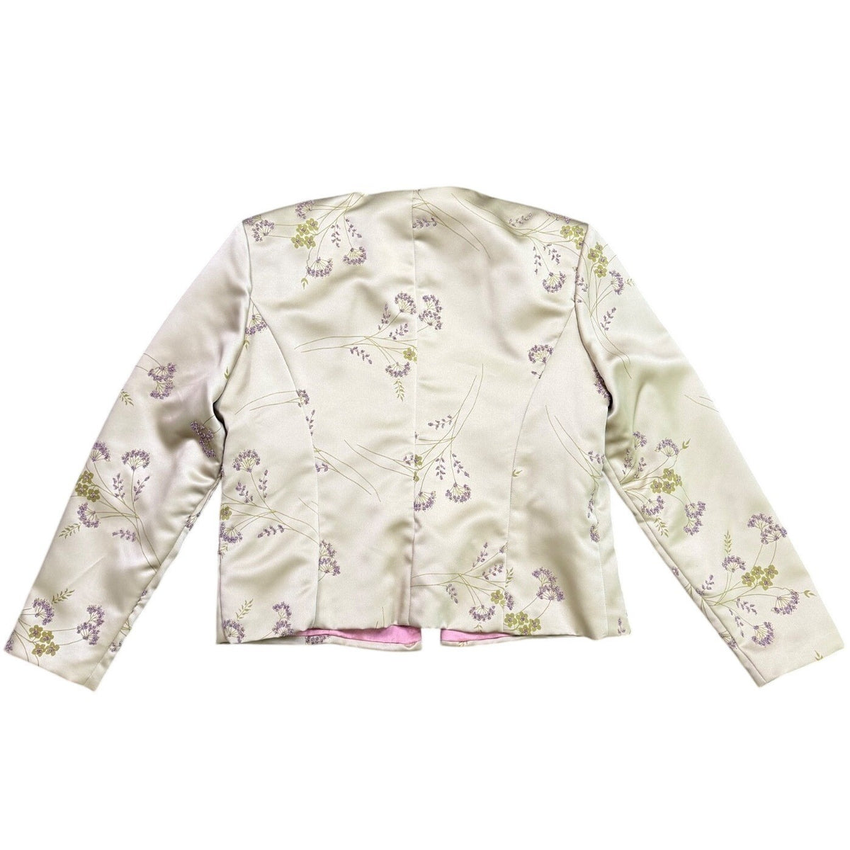 Jwffrey & Dara Womens Cream Satin Floral Jacket & Sleeveless Top Set Size 16