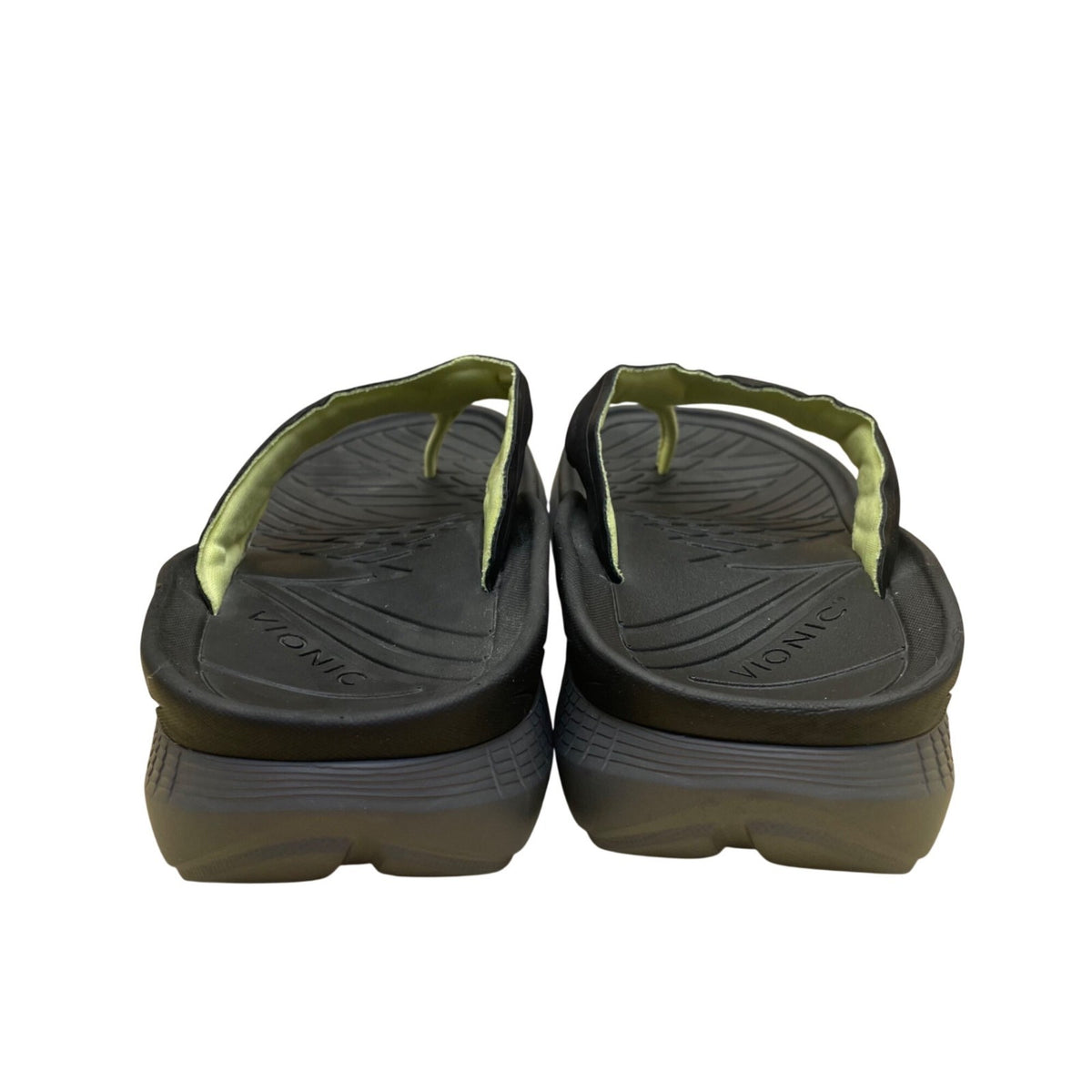 Men’s Black & Green Synthetic Restore Orthotic Flip-Flop Sandals Size 8