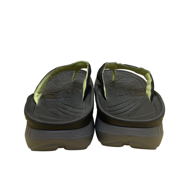 Men’s Black & Green Synthetic Restore Orthotic Flip-Flop Sandals Size 8