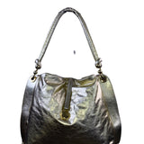 California Women’s Gold Leather Adjustable Strap & Snap Closure Shoulder Bag