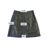 Loft Petites Womens Dark Olive Faux Leather Mini Skirt Size 4P Chic