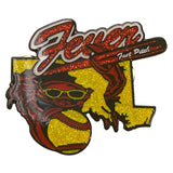 Fever Fast Pitch Softball Glitter Enamel Pin With Dual Clutch Backing