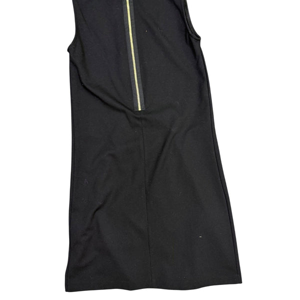 Piazza Sempione Womens Black Sleeveless Pleated A-Line Dress Made In Italy Sz L