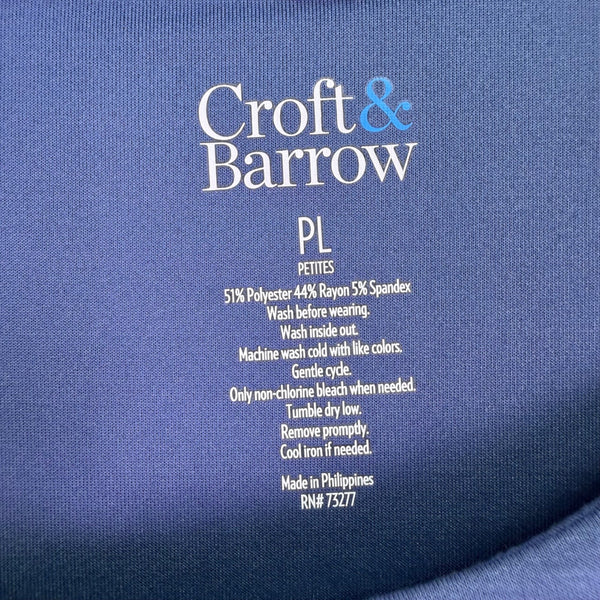 Croft & Barrow Womens Blue Button-Side Long Sleeve Top Sz PL