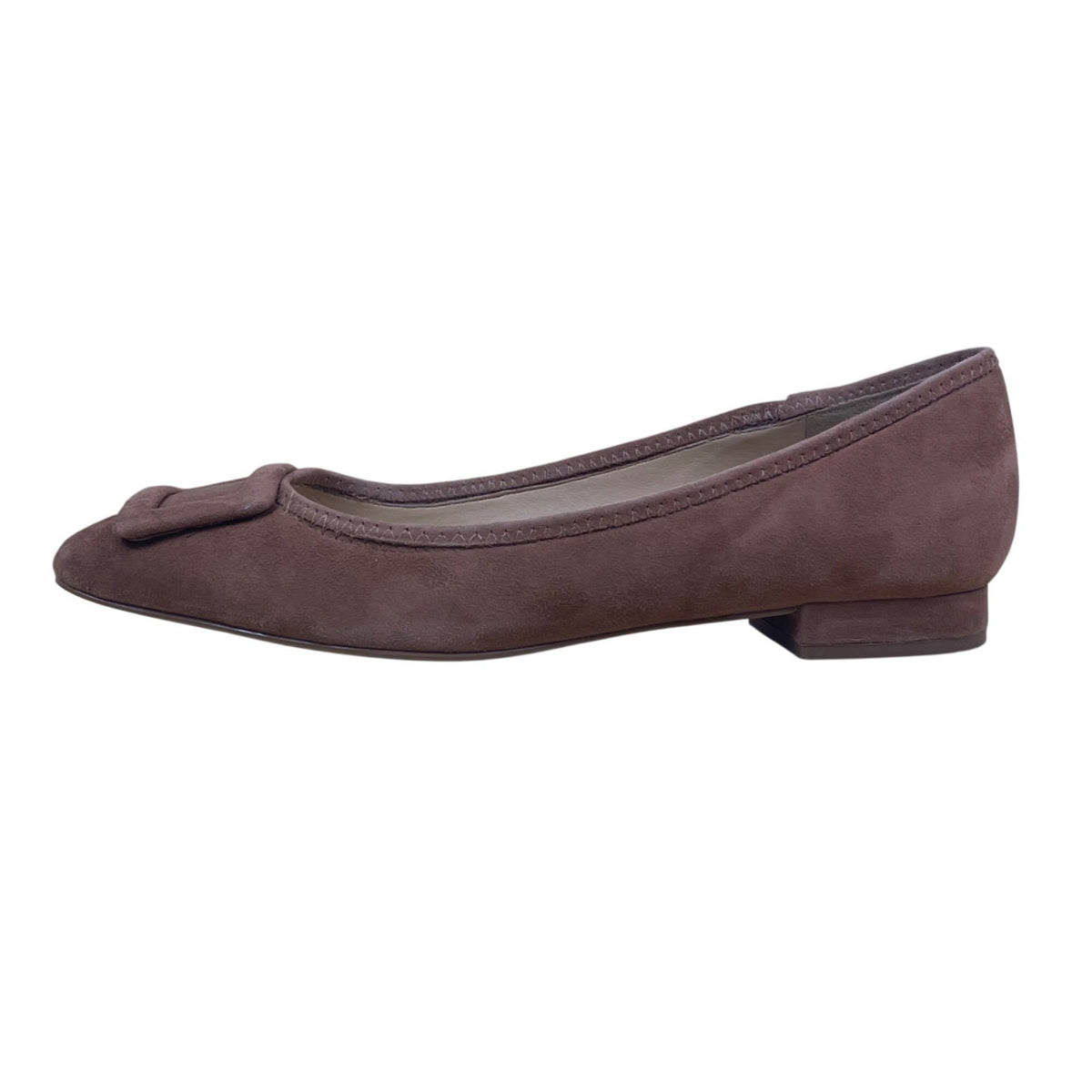 Talbots Women’s Brown Suede Leather Avery Buckle Flats Shoes Size 8M