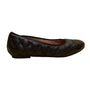 Women’s Black Quilted Leather Desiree Patent Cap Toe Flats Size 6.5