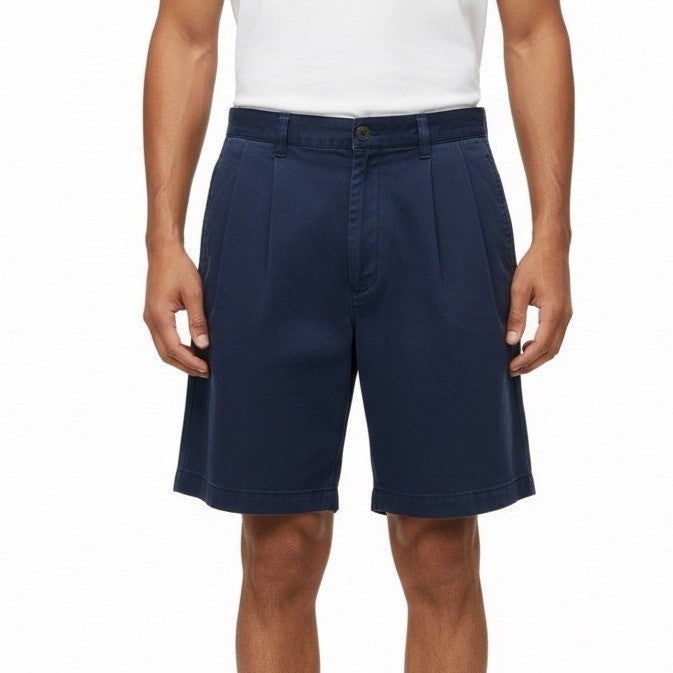 Tommy Hilfiger Mens Navy Cotton Shorts Relaxed Pleated Fit Casual Style Size 31