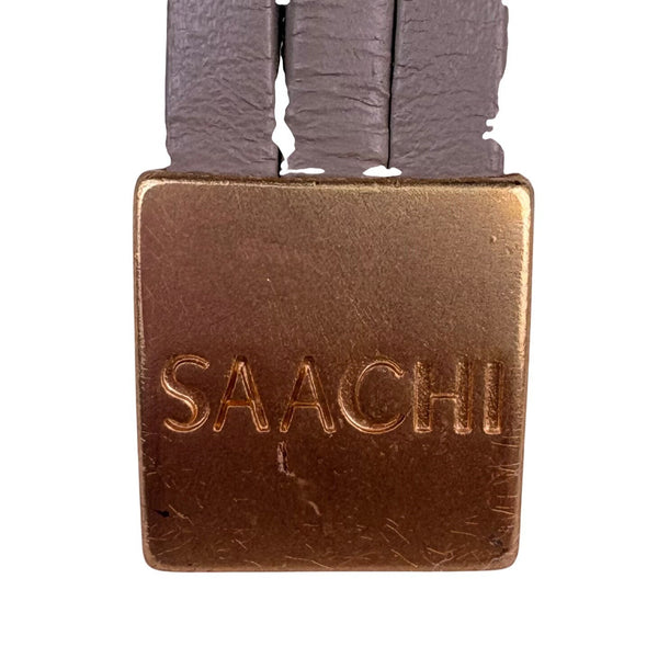 Saachi Womens Gray Leather Drusy Quartz Gold Tone Wrap Bracelet