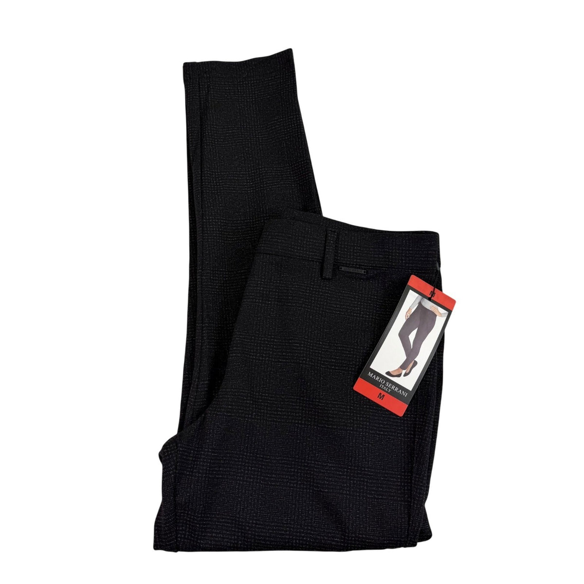 Mario Serrani Womens Black Polyester Blend Slim Fit Knit Legging Charcoal Plaid