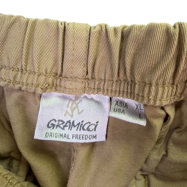 Gramicci Mens Khaki Cotton Shorts Elastic Waist Casual Lightweight Sz XL