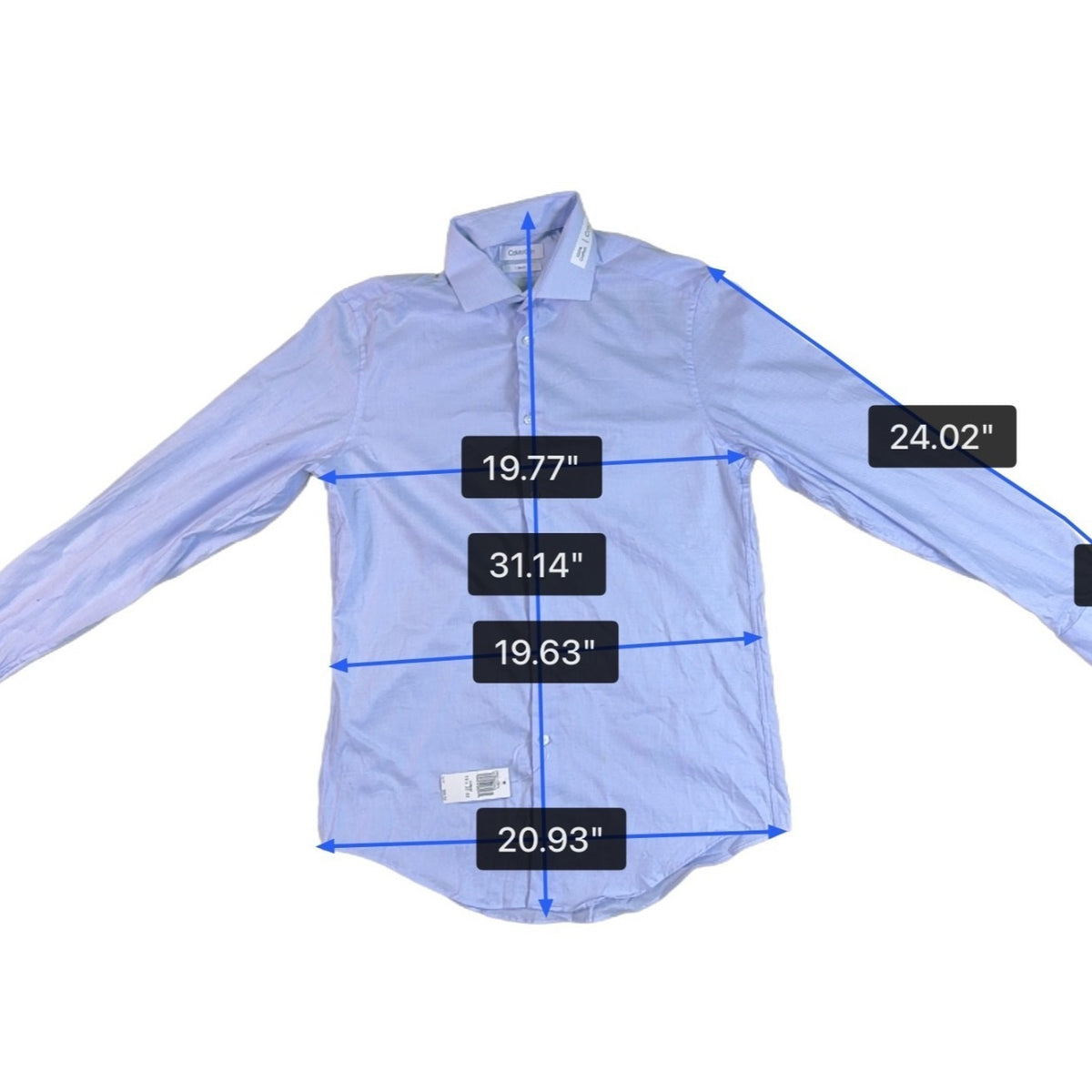 Calvin Klein Mens Light Blue Slim Fit Long-Sleeve Button-Down Shirt Size M