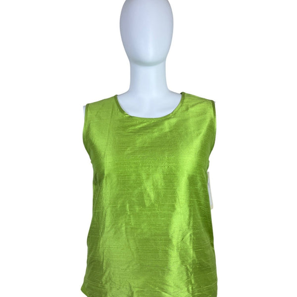 Caroline Rose Green Women’s Silk Tank Top & Jacket Two-Piece Outfit Sz 1X