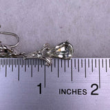 Ora Womens Silver Tone Rhinestone Dangle Clip-On Earrings Vintage Jewelry