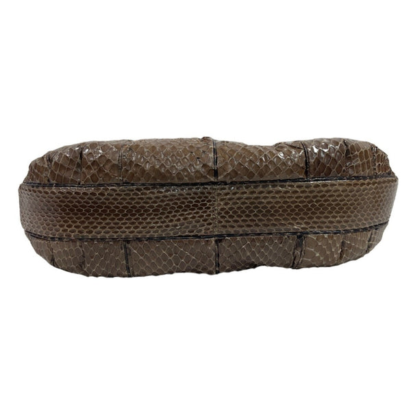 Judith Leiber Women's Brown Snake Skin & Wristlet Combo crossbody Bag Sz M