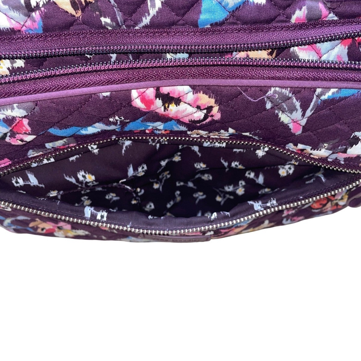 Vera Bradley Women’s Purple Floral Quilted Spacious Travel Carry-On Duffel Bag
