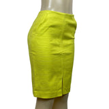 Loft Women's Neon Yellow Knee Length Pencil Skirt Sz 4