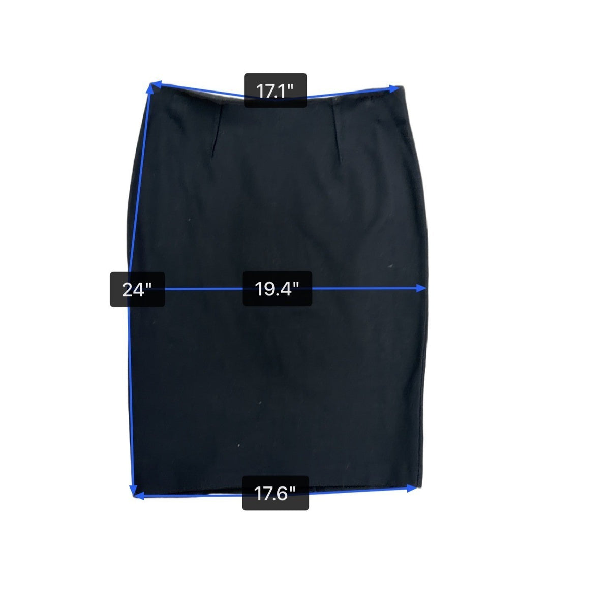 Lord & Taylor Womens Black Pencil Skirt Back Zip Stretch Fabric Sz 12